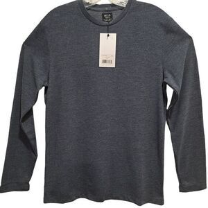 Level Ten Crew Neck Pullover Knit Shirt Men's Size Small Gray‎ Blue Long Sleeve